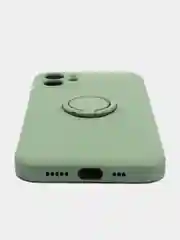 Лесной зеленый чехол силиконовый с кольцом на iPhone 12