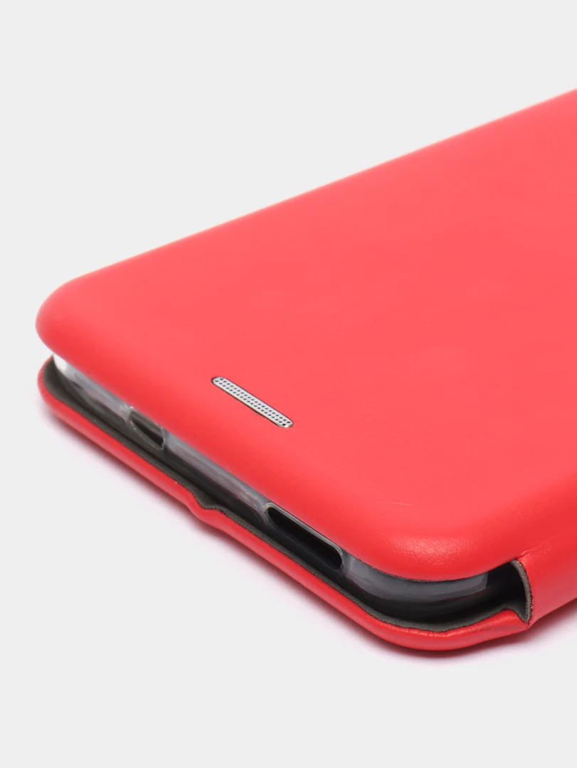Красный чехол-книжка для Xiaomi Redmi Note 10 с защитой камеры