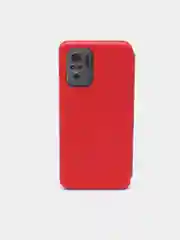 Красный чехол-книжка для Xiaomi Redmi Note 10 с защитой камеры
