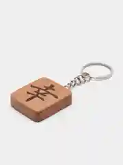 Брелок для ключей с японскими символами, из дерева