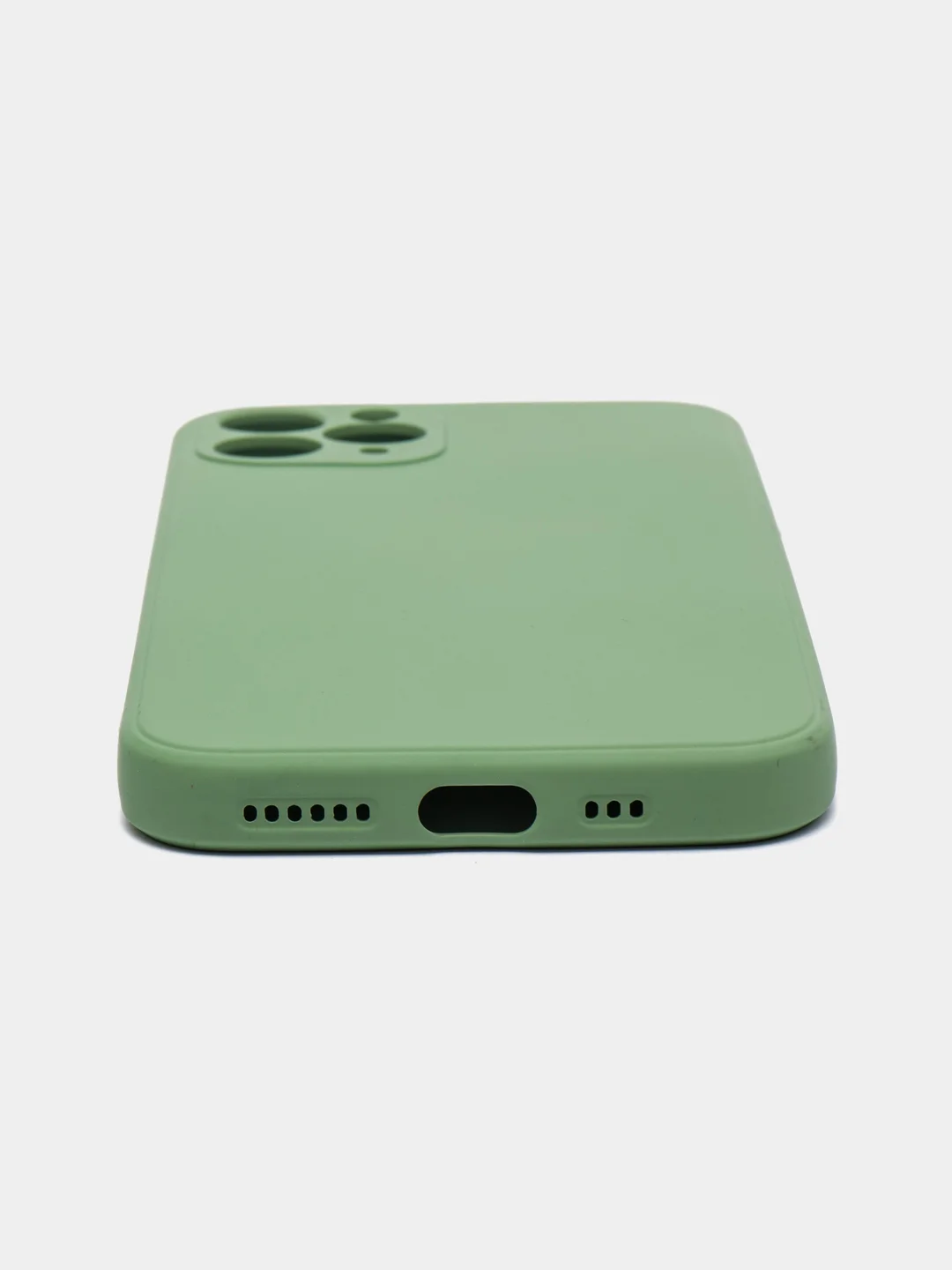 Бирюзовый чехол силиконовый с защитой камеры для Apple iPhone 11 Pro с бархатной подкладкой