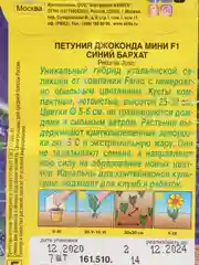 Петуния Джоконда мини синий бархат (семена,цветы)