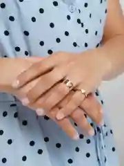 Золотой набор колец "Сердце"