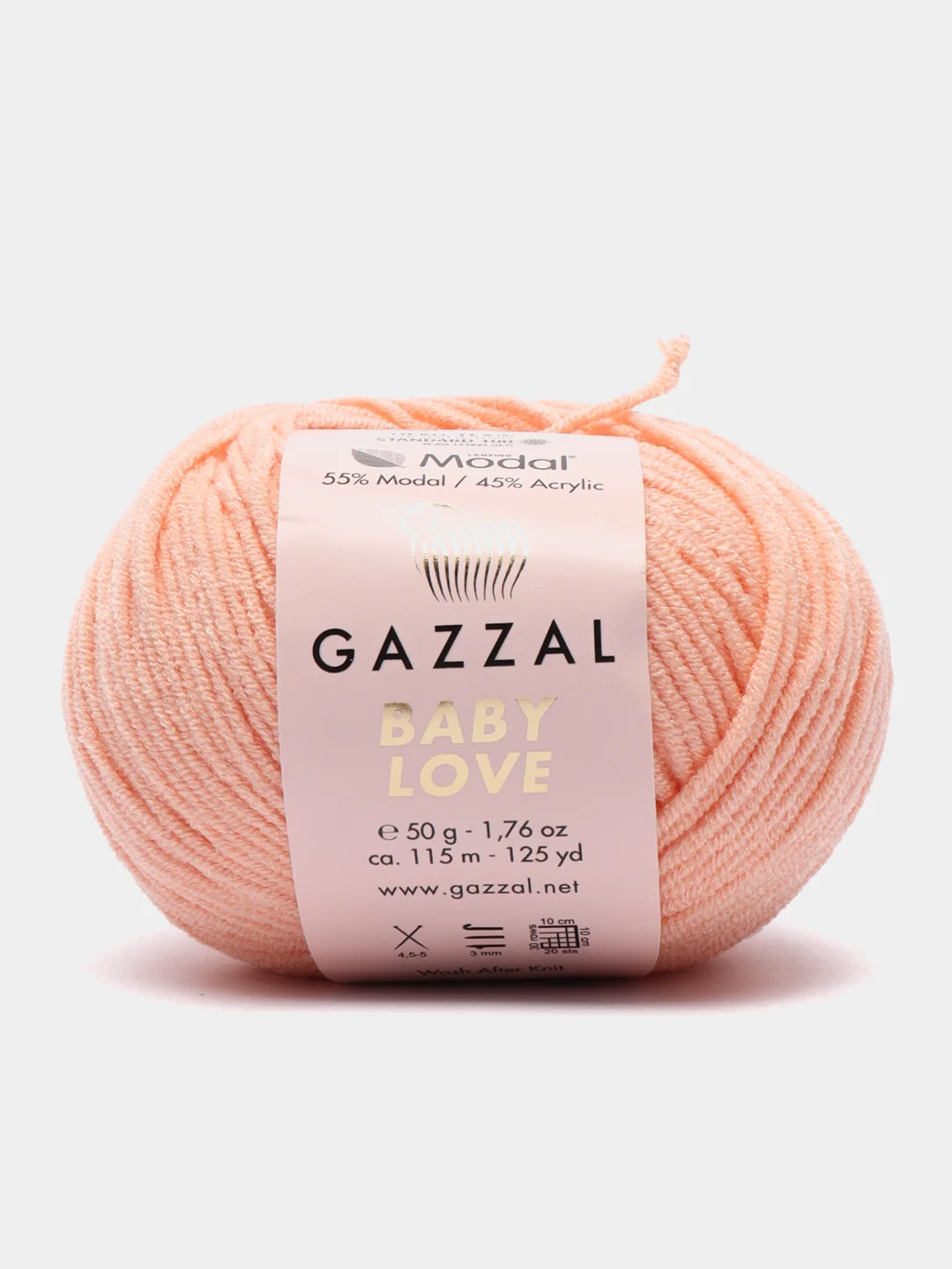 Пудровый пряжа Беби Лав Газзал Baby Love Gazzal 55%-модал 45%-акрил 50 г 115 м
