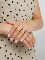 Серебряный набор колец "Сердце"
