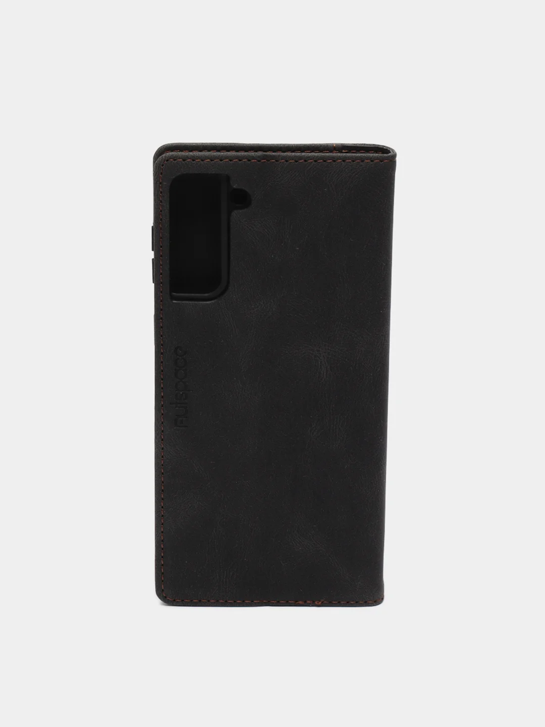 Черный чехол для Samsung S21 Plus с карманом для карт и подставкой