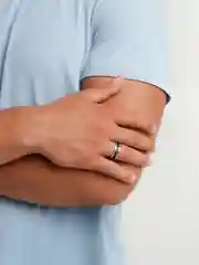 Серебряный мужское кольцо с цепочкой, нержавеющая сталь