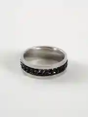 Серебряный мужское кольцо с цепочкой, нержавеющая сталь