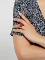 Кольцо женское красное, безразмерное