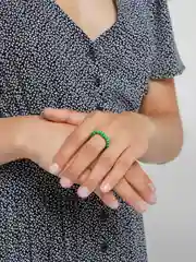 Лазурный кольцо из бисера, цветное