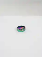 Кольцо из стали матовое широкое, цвет радужный