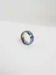Кольцо из стали матовое широкое, цвет радужный