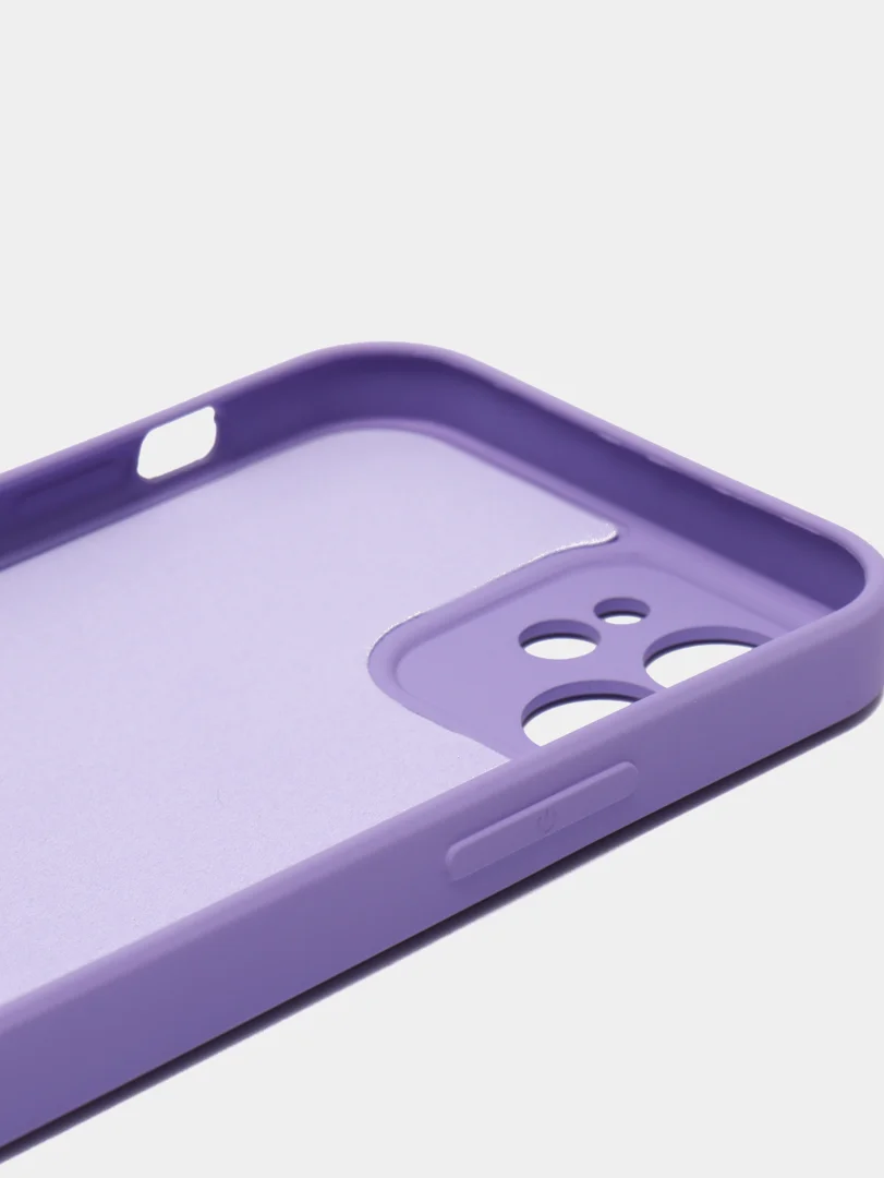 Пурпурный чехол для iPhone 11, 12 с бархатной подкладкой с картинкой / рисунком