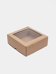 Коробка из микрогофрокартона 16*16*6 см самосборная 2шт, подарочная с окном