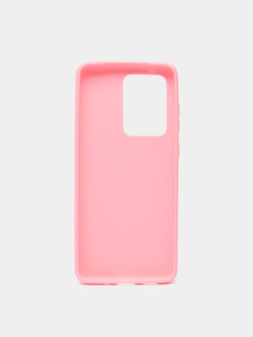 Розовый чехол Samsung Galaxy S20 Ultra, Самсунг Галакси С20 Ультра, силиконовый цветной матовый