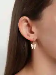 Молочный серьги "Две бабочки", 8 цветов