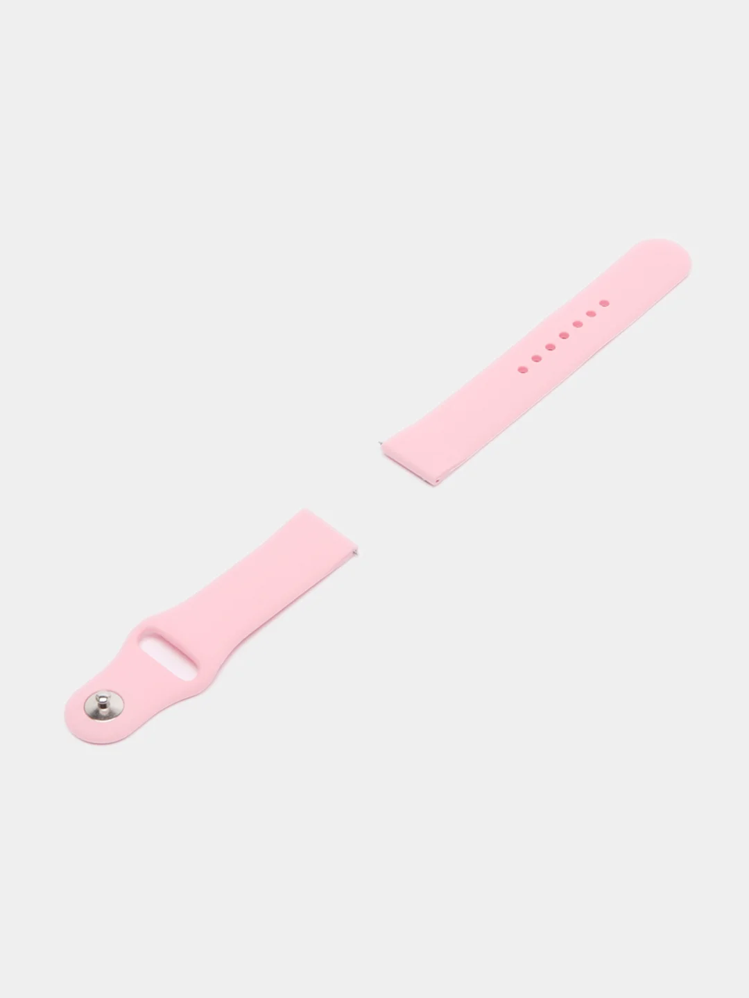 Розовый силиконовый ремешок для Xiaomi Amazfit Bip / Huawei / Samsung, 20 мм / 22 мм, с кнопкой