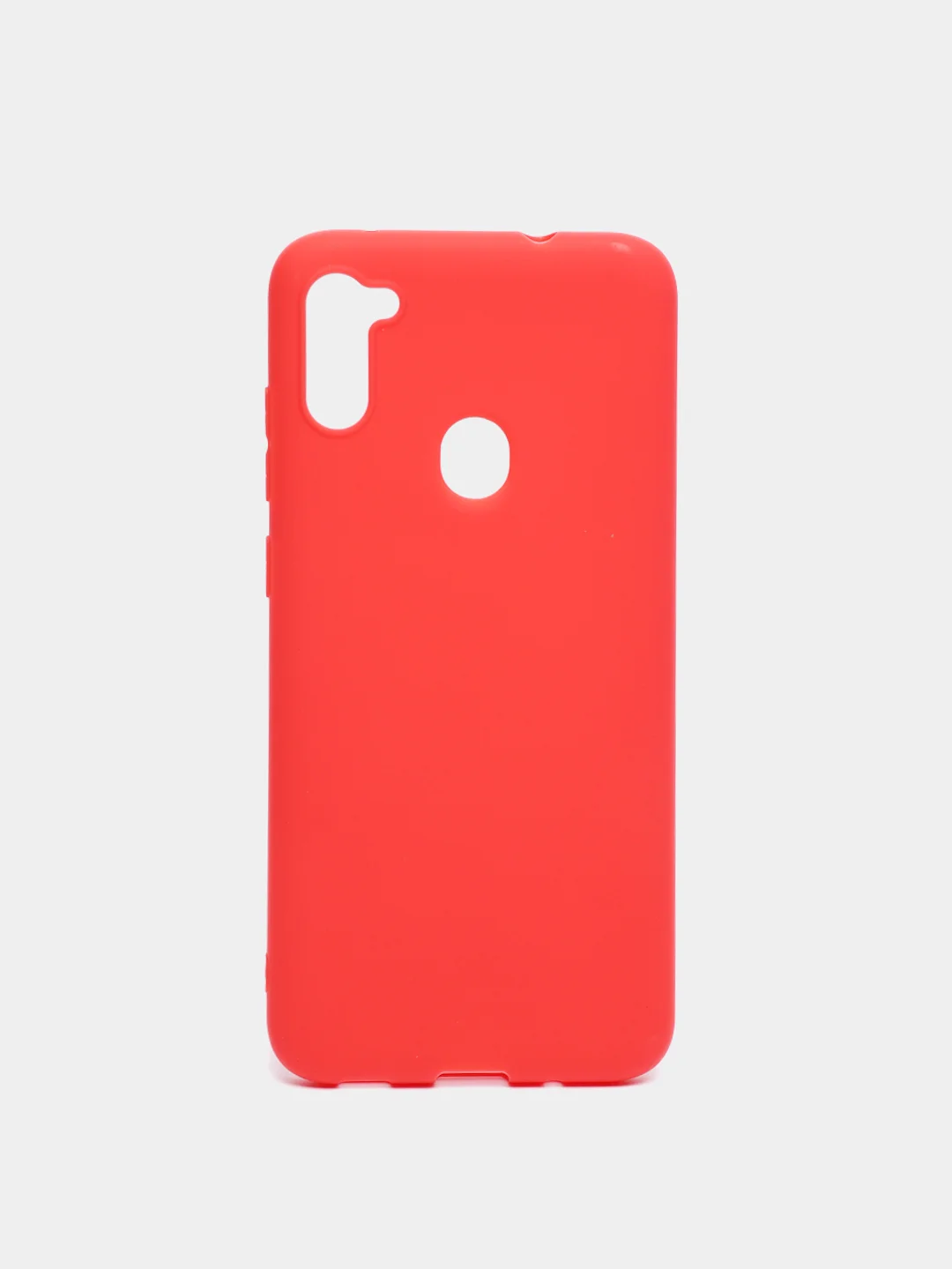 Красный чехол для Samsung A11/A115F/M11 силиконовый, матовый, однотонный