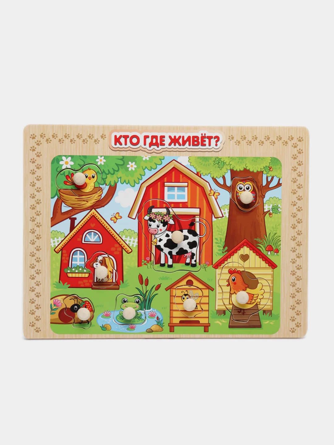Игрушка деревянная рамка-вкладыш на выбор / "Кто где живет?" / "Специальный транспорт"