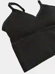 Черный женский топ, базовый топ, топ бра, спортивный топ