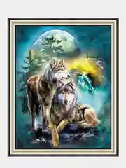 Алмазная мозаика "Волки" на подрамнике, 40*50 см