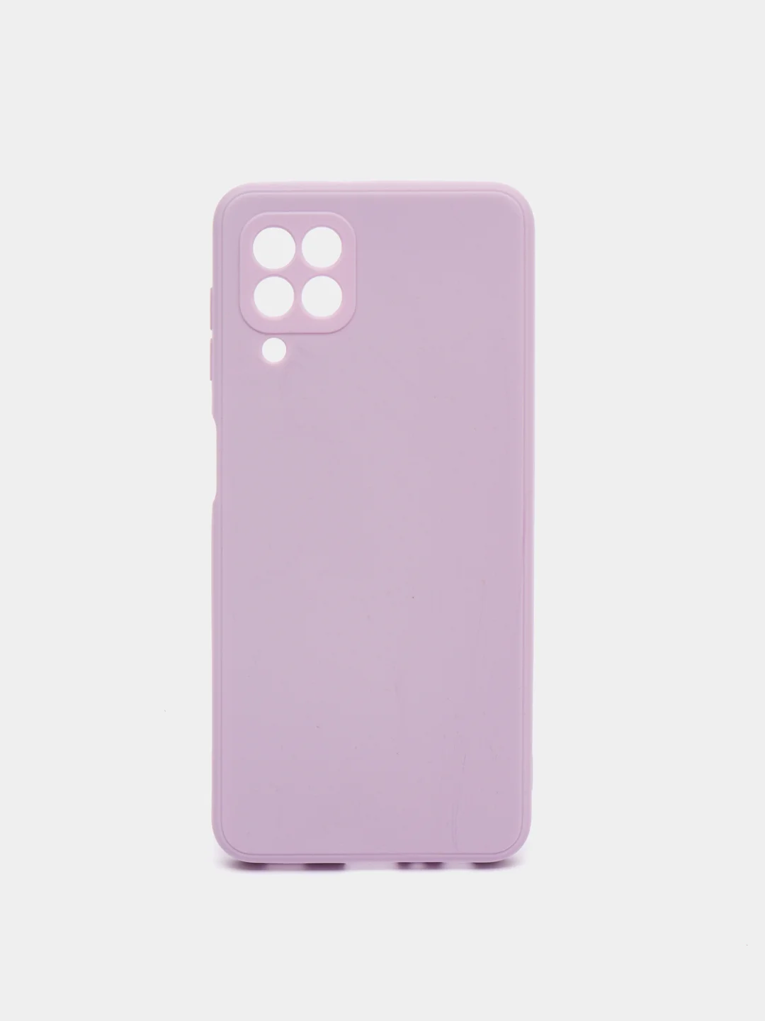 Лавандовый чехол силиконовый с защитой камеры для Samsung A22, M22, M32 с бархатной подкладкой