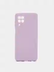 Лавандовый чехол силиконовый с защитой камеры для Samsung A22, M22, M32 с бархатной подкладкой