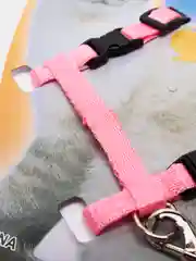 Розовый шлейка прогулочная для кошек с поводком, поводок для собак мелких пород  , регулируемая