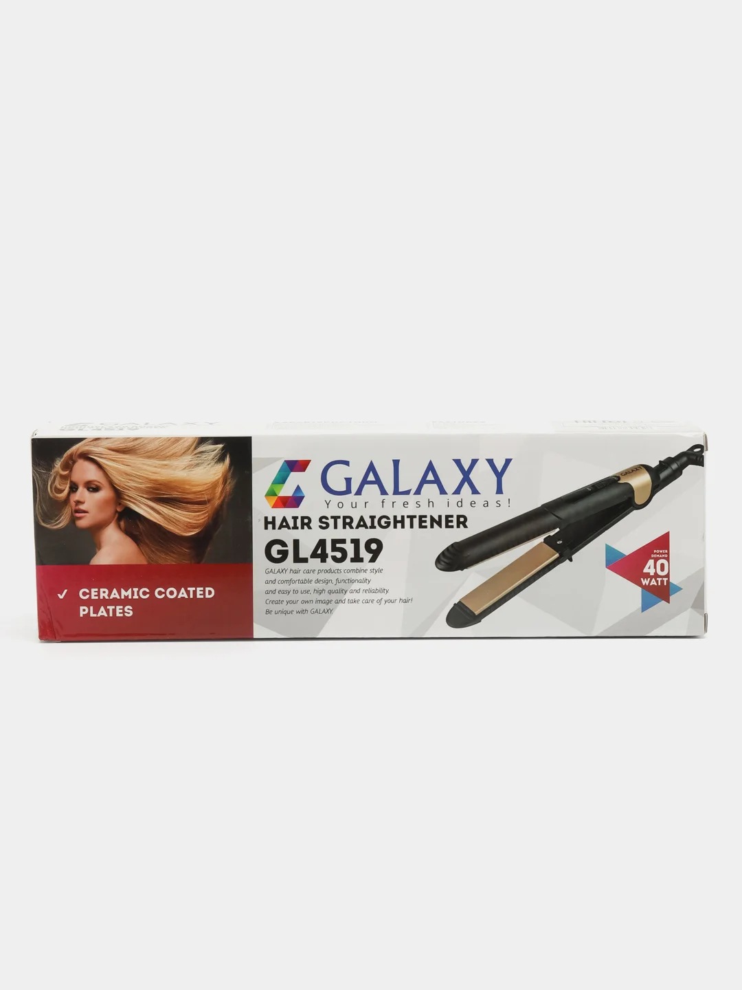 Щипцы для волос GALAXY LINE GL4519, 40Вт, керамическре покрытие