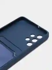 Синий чехол на Samsung Galaxy A22 M32 M22 A12 / M12 / A32 с карманом для карты и мягкой вставкой