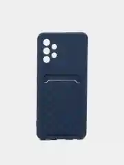 Синий чехол на Samsung Galaxy A22 M32 M22 A12 / M12 / A32 с карманом для карты и мягкой вставкой