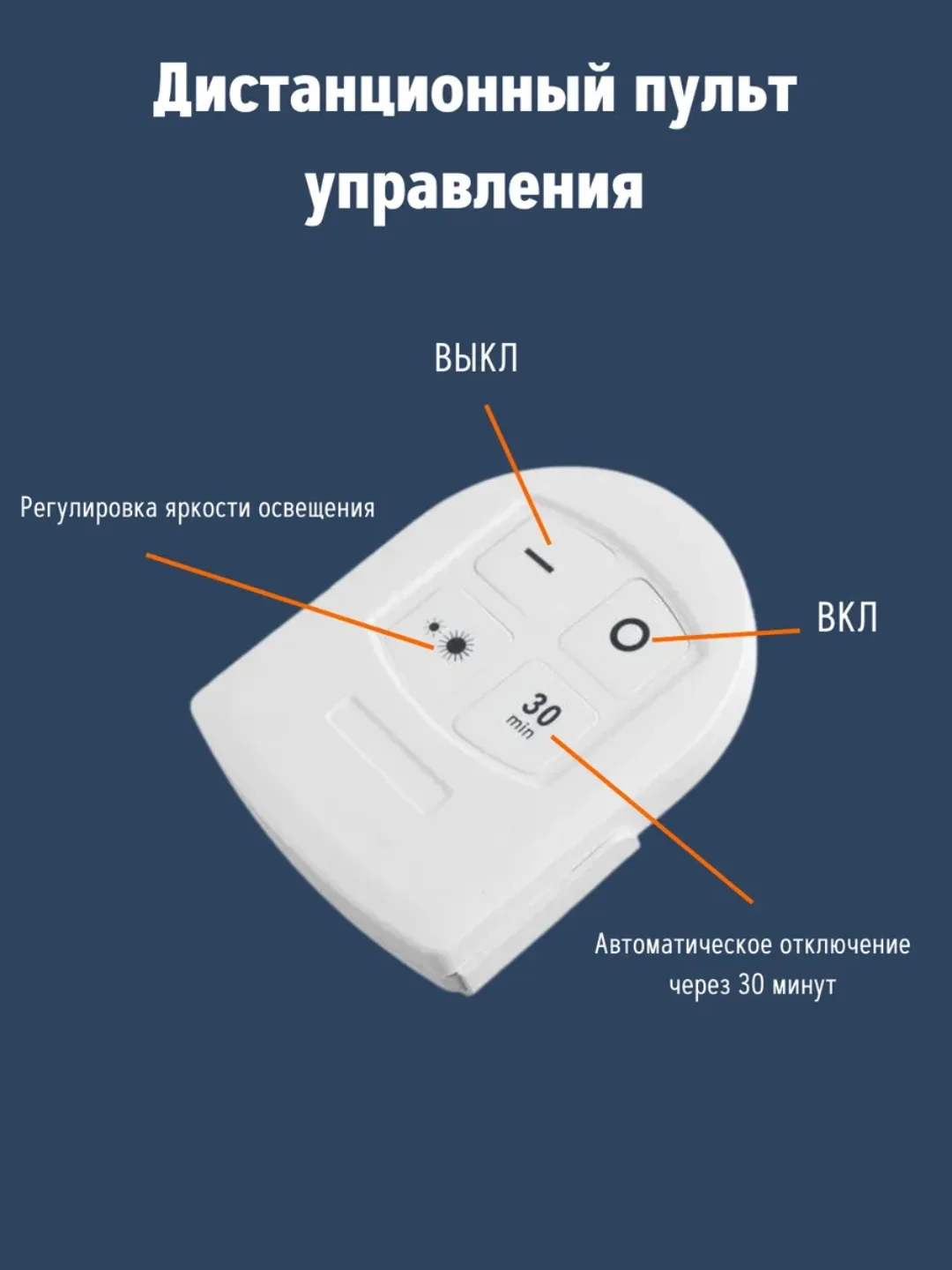 Светильник светодиодный белый сенсорный, с пультом, 3 штуки