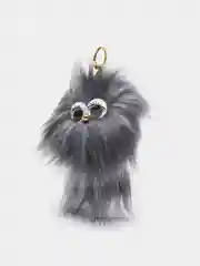 Серый брелок домовенок, мягкая игрушка