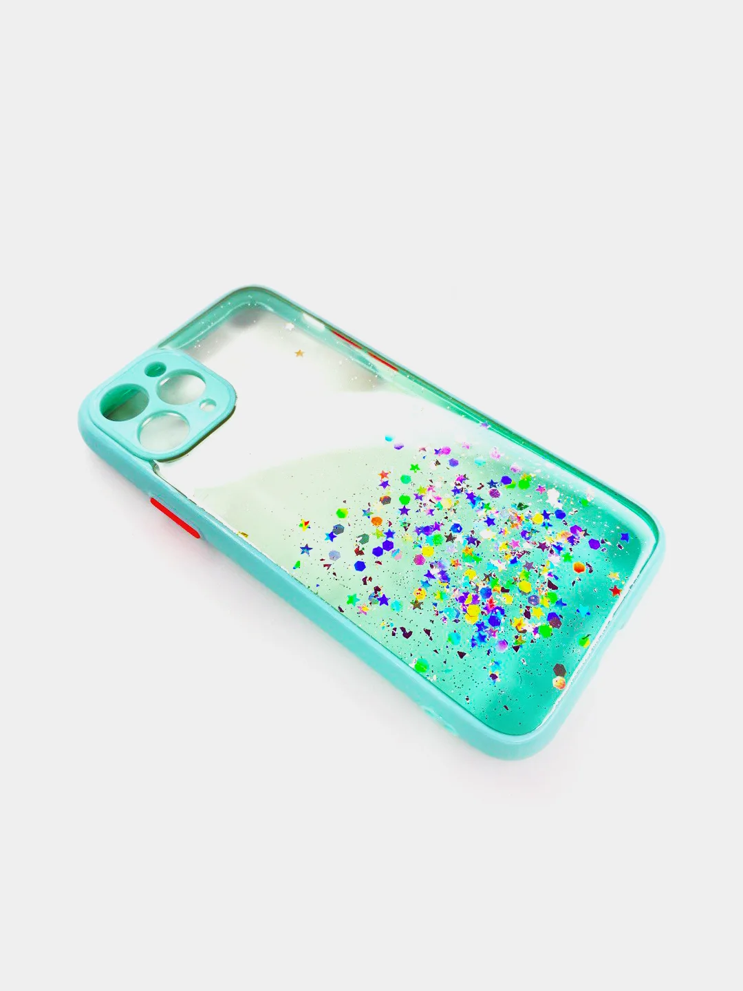 Бирюзовый чехол для iPhone 11 Pro с блестками, силиконовый
