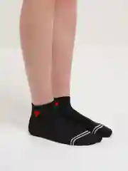 Черный женские носки с узорами, низкие