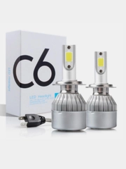 Комплект LED ламп 2 шт  C6 H1 H7 H8 H9 H11 H4 HB2 9003
