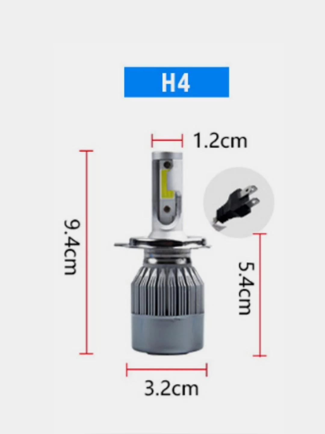 Комплект LED ламп 2 шт  C6 H1 H7 H8 H9 H11 H4 HB2 9003