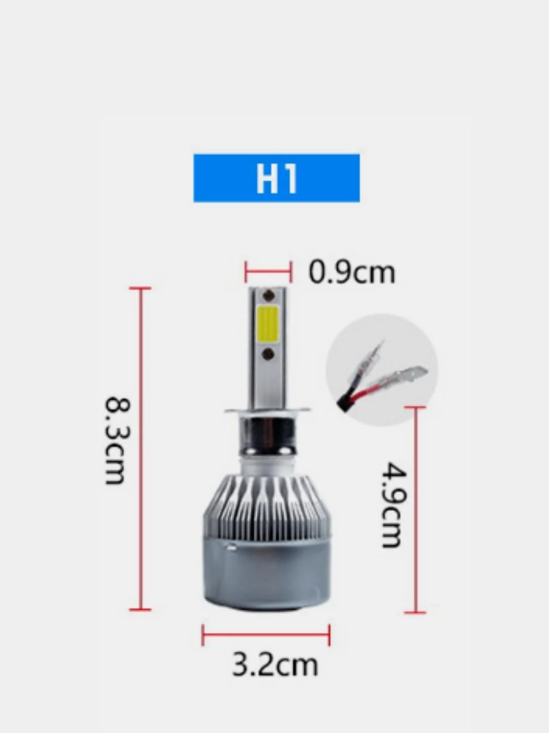 Комплект LED ламп 2 шт  C6 H1 H7 H8 H9 H11 H4 HB2 9003