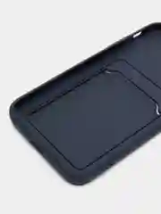 Синий чехол силиконовый с карманом для карты на iPhone