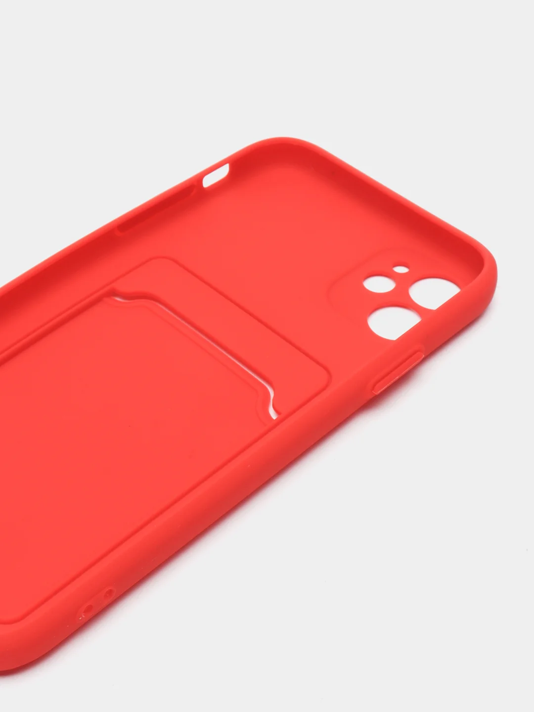 Зеленый чехол силиконовый с карманом для карты на iPhone