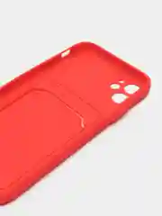 Зеленый чехол силиконовый с карманом для карты на iPhone