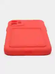 Зеленый чехол силиконовый с карманом для карты на iPhone