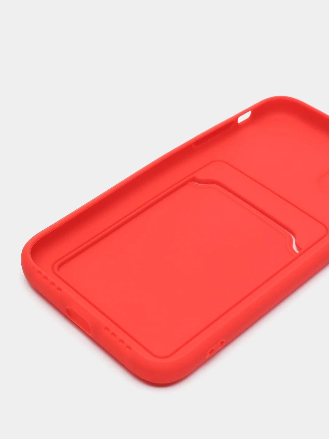 Зеленый чехол силиконовый с карманом для карты на iPhone