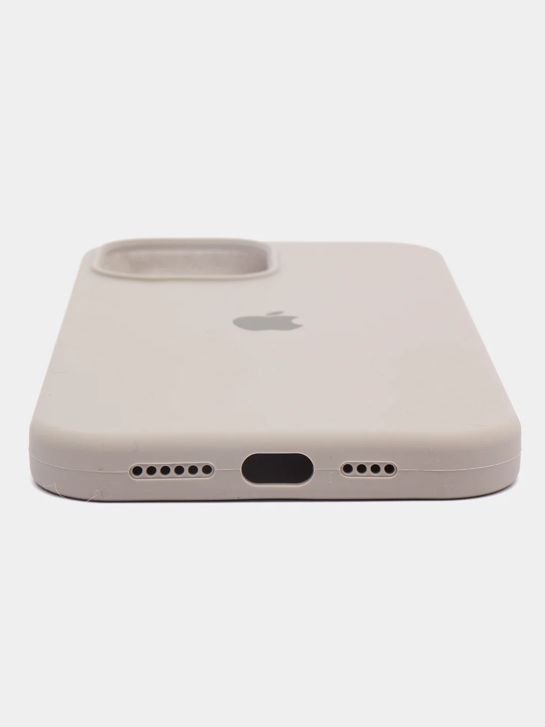 Светло-бежевый чехол для iPhone 13 Pro Max 6.7" Silicone Case закрытый низ с логотипом