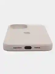 Светло-бежевый чехол для iPhone 13 Pro Max 6.7" Silicone Case закрытый низ с логотипом