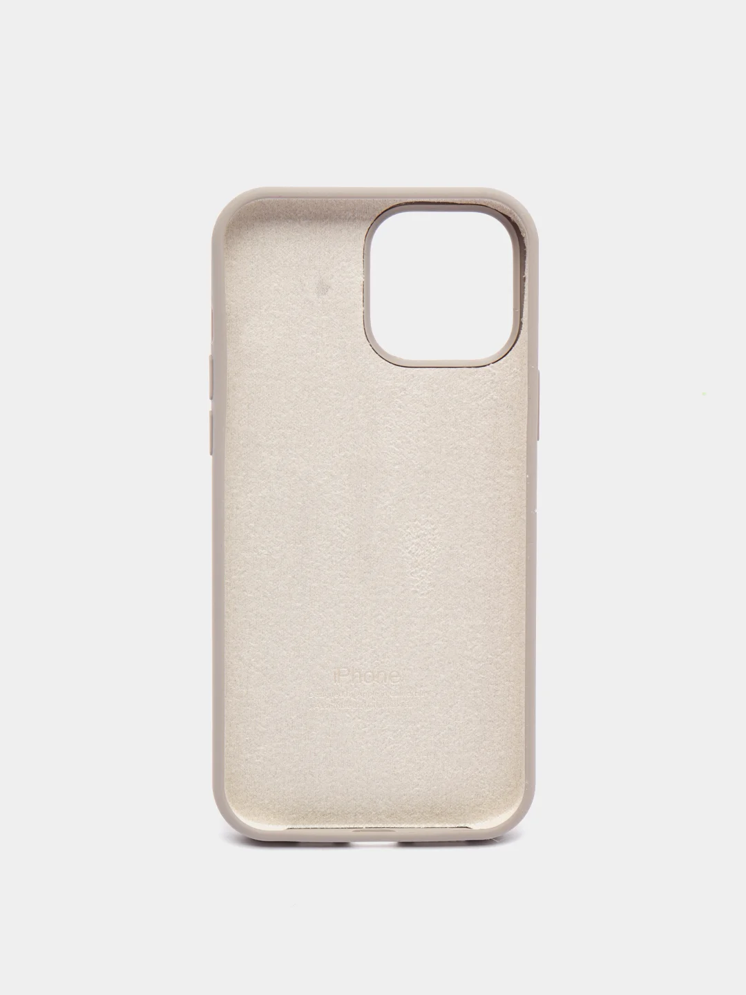 Светло-бежевый чехол для iPhone 13 Pro Max 6.7" Silicone Case закрытый низ с логотипом