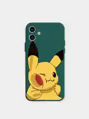 Зеленый чехол силиконовый аниме "Pockemon. Пикачу" для IPhone 7/8 Plus X/Xs/XR/Max/11/12/Pro/Max 13