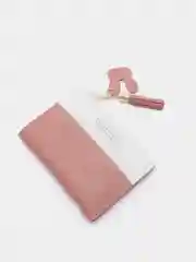 Пастельно-коралловый кошелек двухцветный женский складной с застежкой на кнопке