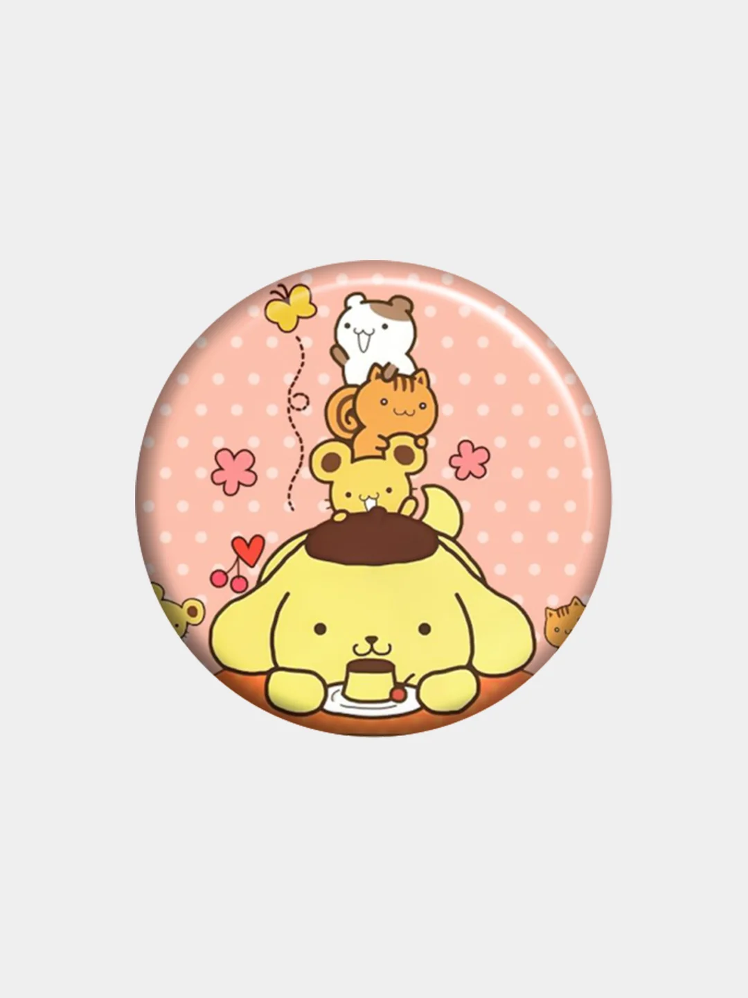 Кораллово-розовый значки Hello Kitty, Kuromi, Little Twin Stars, Badtz-Maru и другие