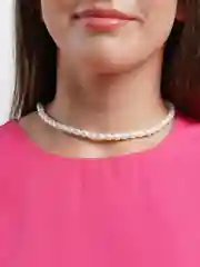 Хаки ожерелье из искусственного жемчуга